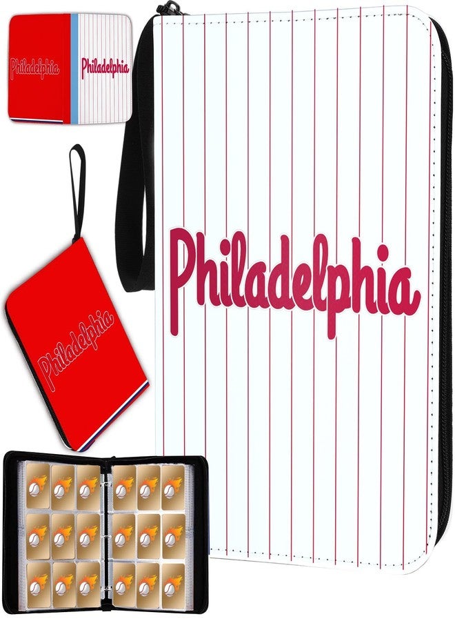 KivolFun Baseball Card Binder with Sleeves 900 Pocket, Philadelphia Baseball Trading Card Holder Baseball Collector Album Sports Trading Card 3 Ring Binder Storage Book Folder Case - Image 1